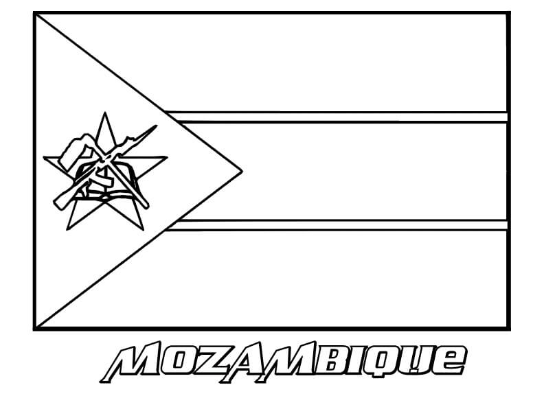 Desenhos de Bandeira de Moçambique para colorir