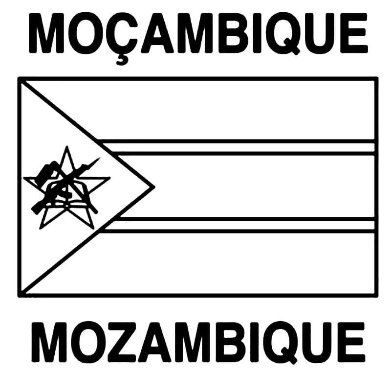 Desenho deBandeira de Moçambique 4 para colorir