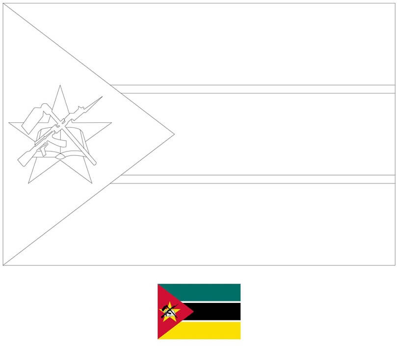 Desenho deBandeira de Moçambique 8 para colorir