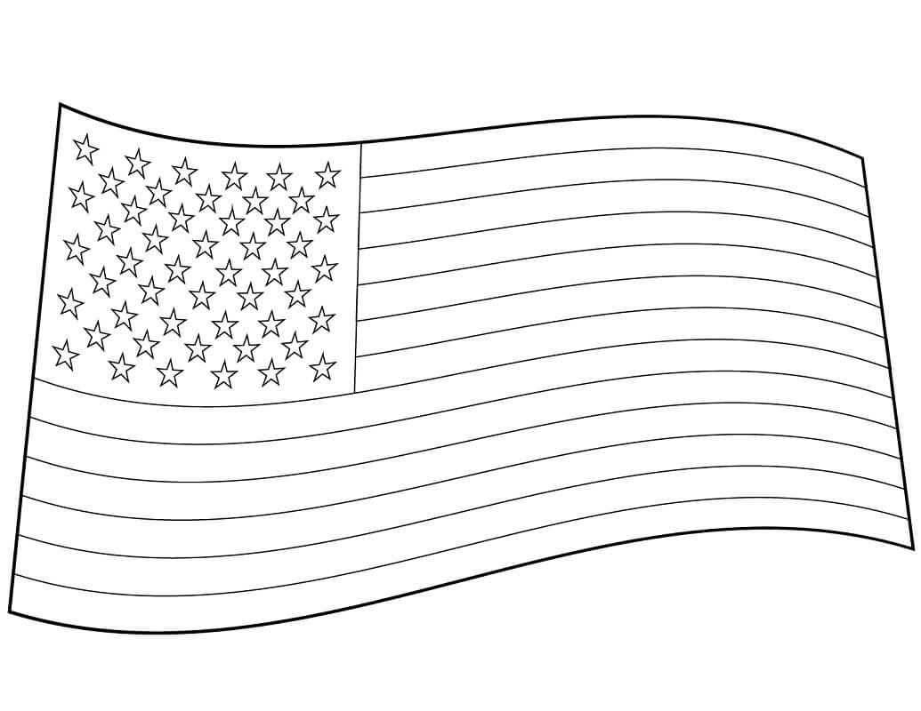 Desenho deBandeira dos Estados Unidos para colorir