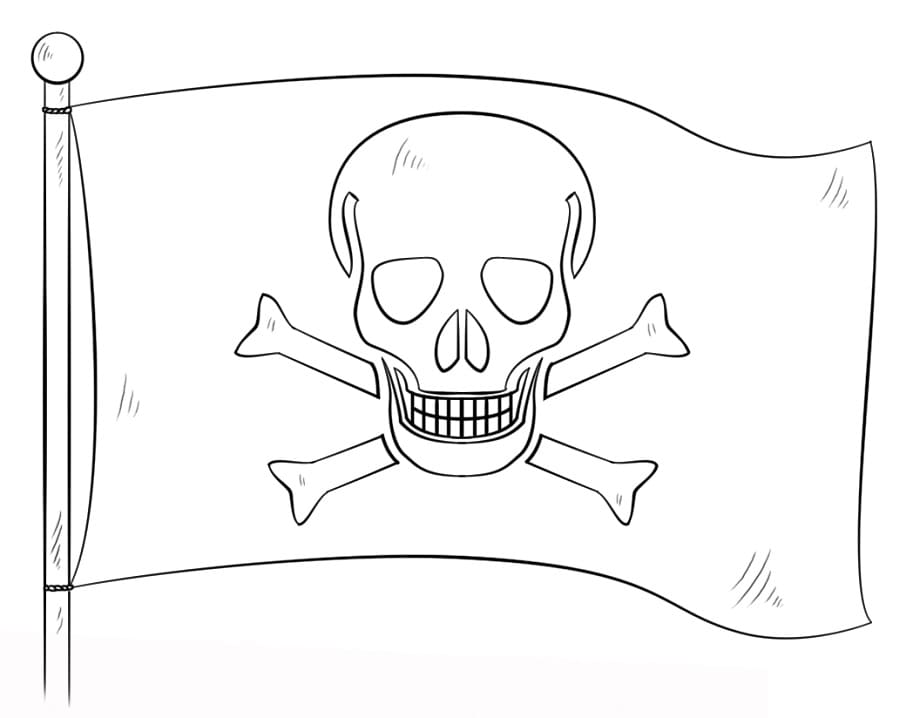 Desenho de Bandeira Pirata para colorir