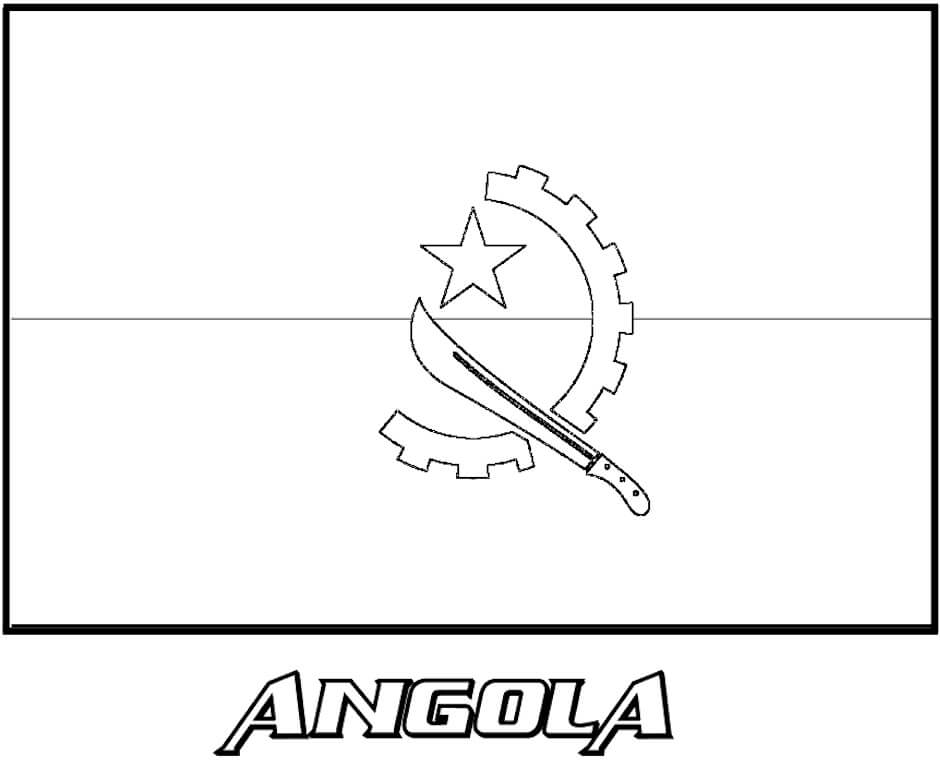 Desenhos de Bandera de Angola para colorir