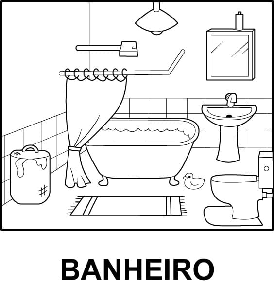 Desenhos de Banheiro para colorir