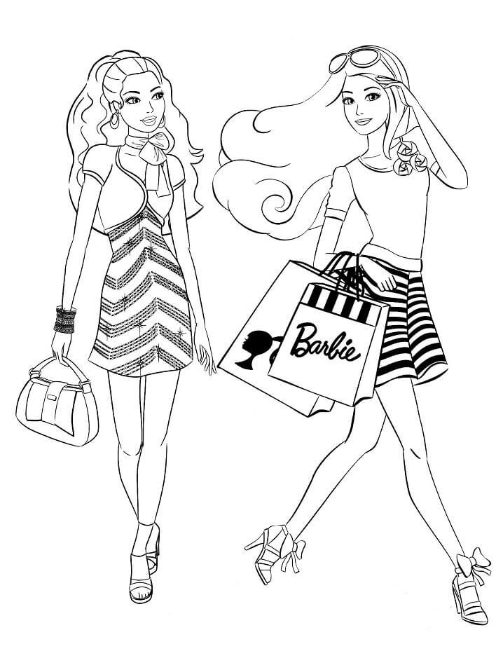 Desenho deBarbie vai Fazer Compras para colorir