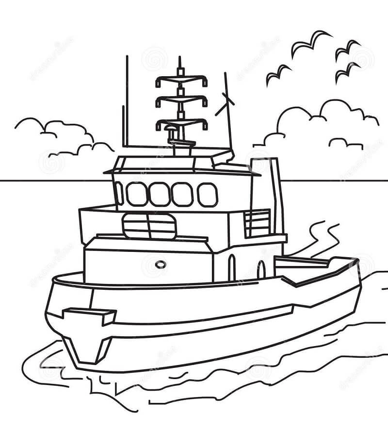 Desenho deBarco para colorir