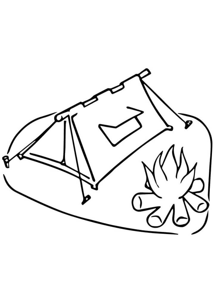 Desenho de Barraca de Acampamento para colorir