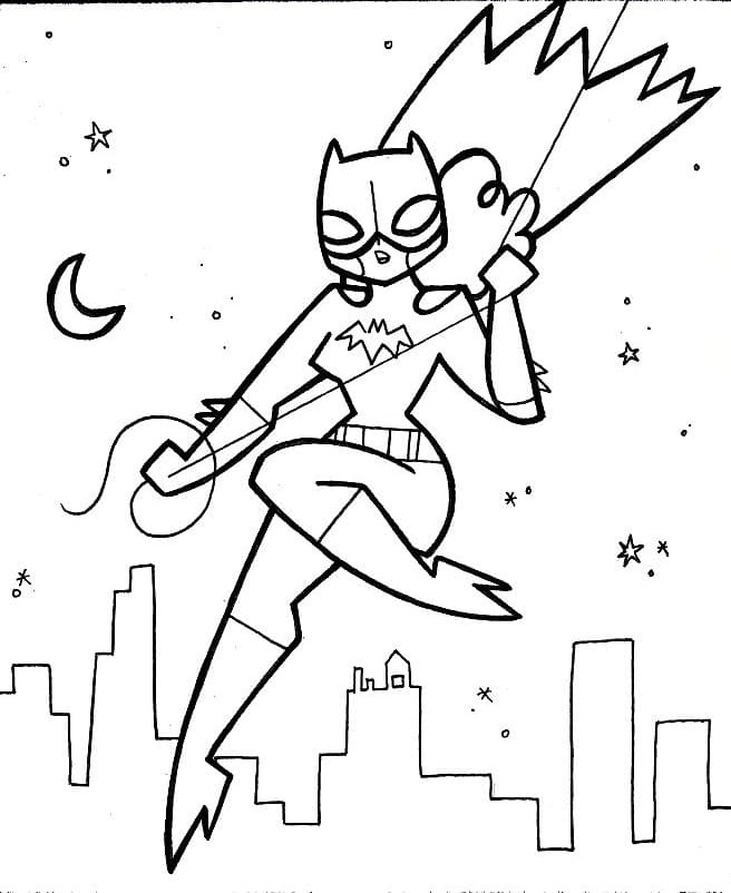 Desenho de Batgirl Fofa para colorir