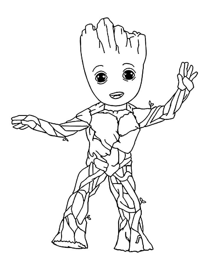 Desenho deBebê Groot 4 para colorir