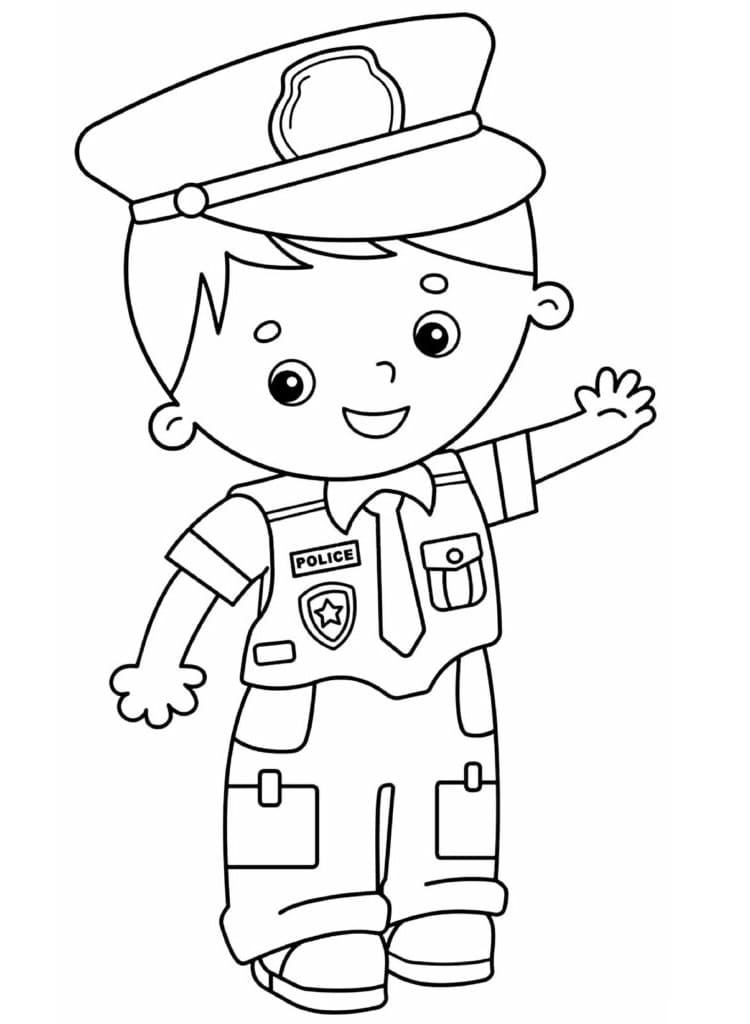 Desenho deBebê Policial para colorir