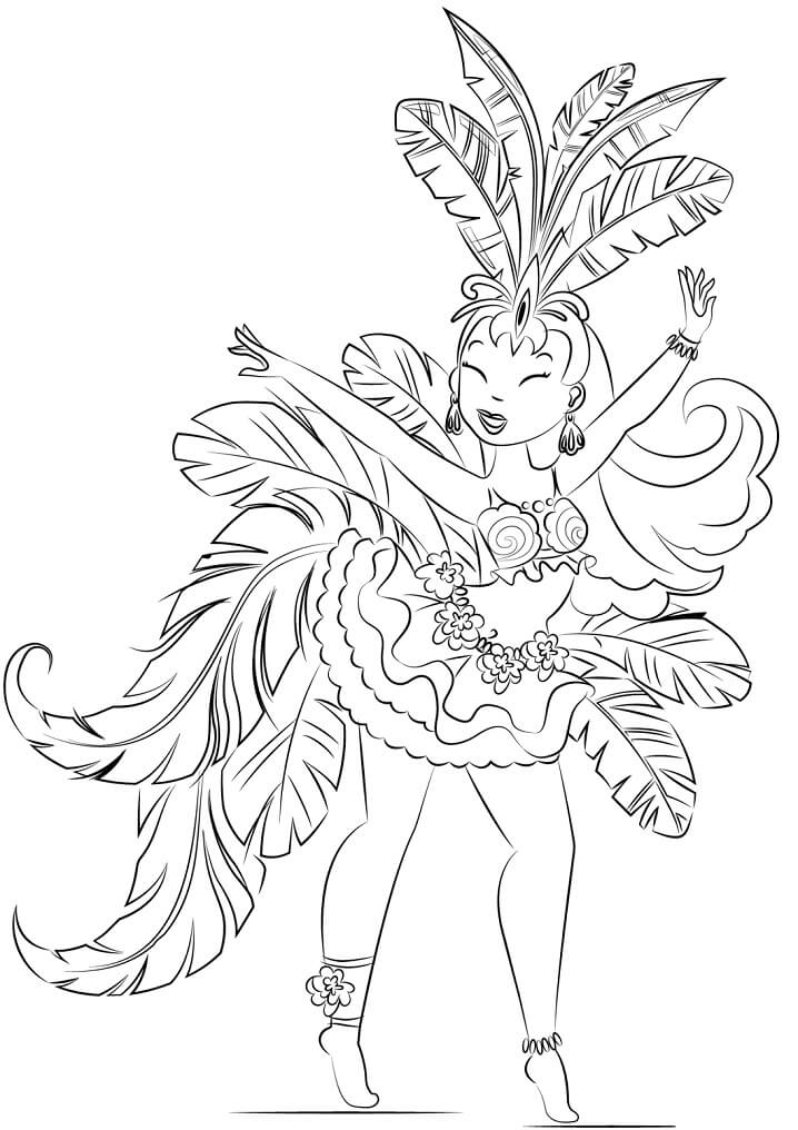 Desenho deBela Dançarina de Samba para colorir