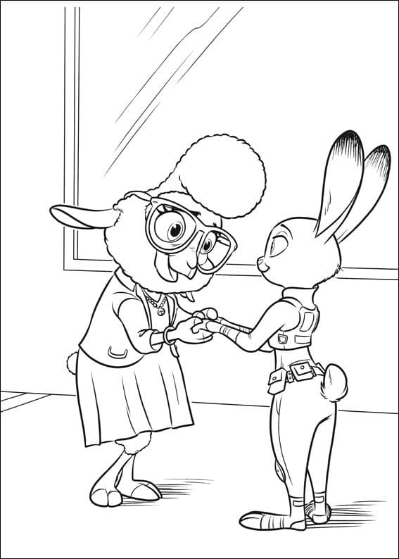 Desenho deBellwether e Judy para colorir