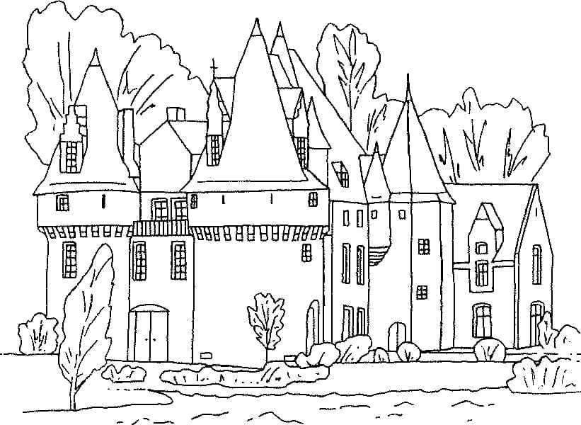 Desenho deBelo Castelo 1 para colorir