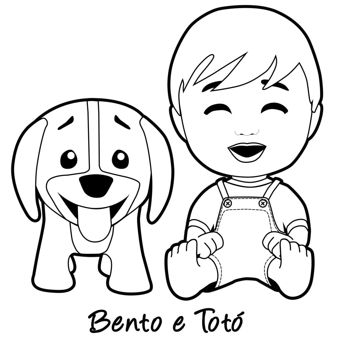 Desenhos de Bento e Totó para colorir