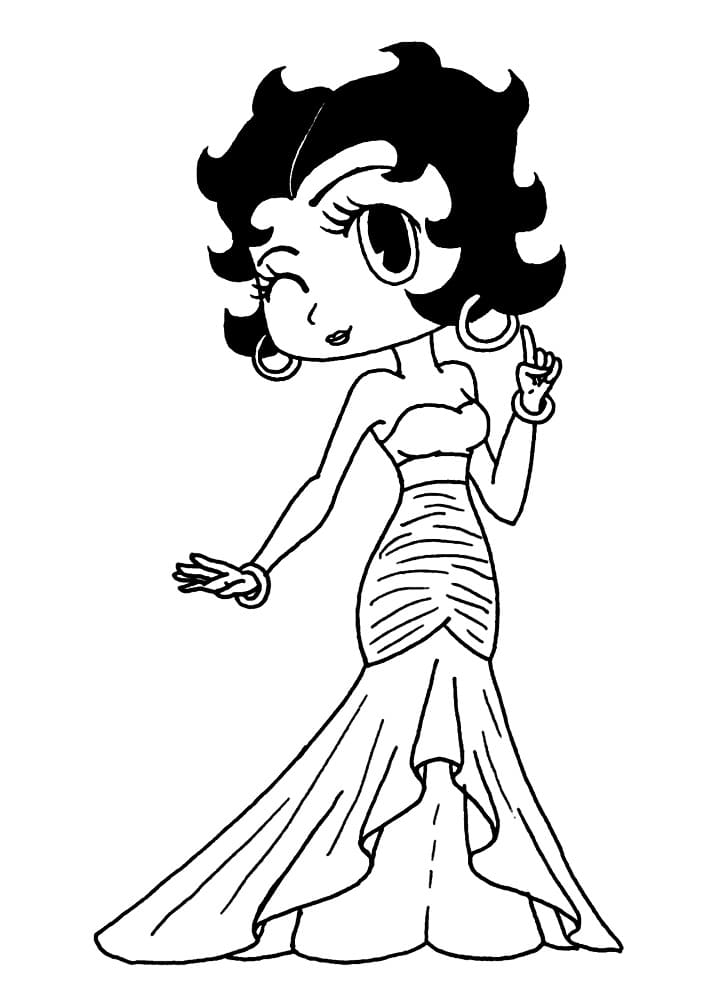 Desenho de Betty Boop Bonita para colorir