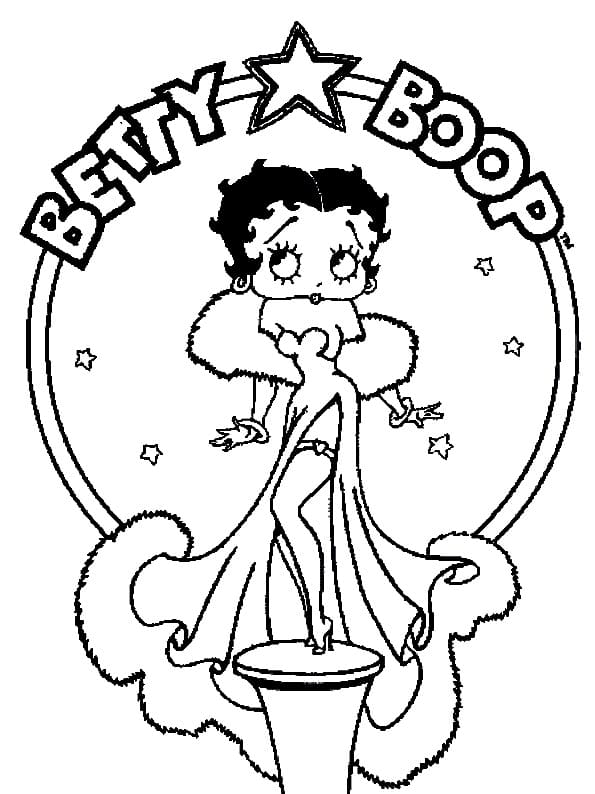 Desenho de Betty Boop Glamorosa para colorir