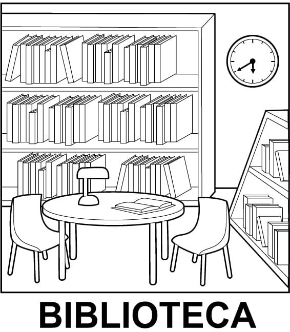 Desenhos de Biblioteca para colorir