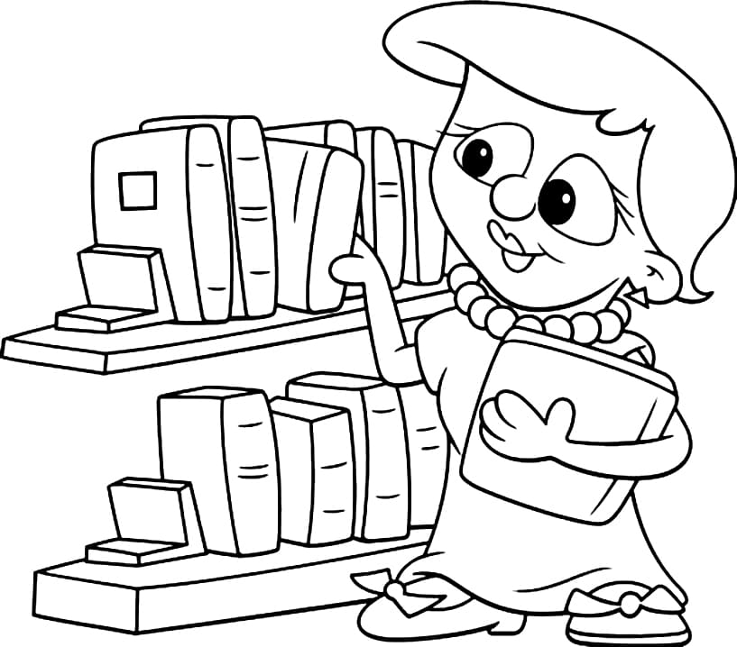 Desenho deBibliotecária 4 para colorir