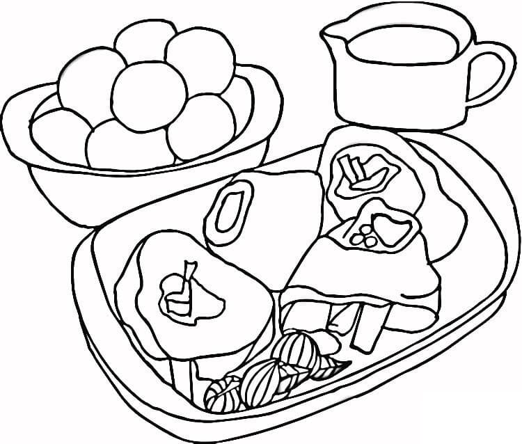 Desenho deBife com Batatas para colorir