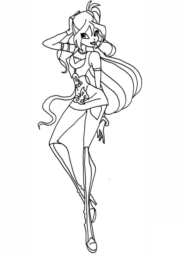 Desenho deBloom da Clube Winx 7 para colorir