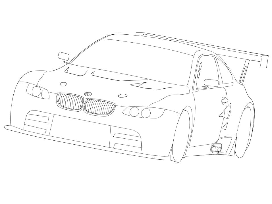 Desenho deBMW E92 M3 GTR Carro de Corrida para colorir