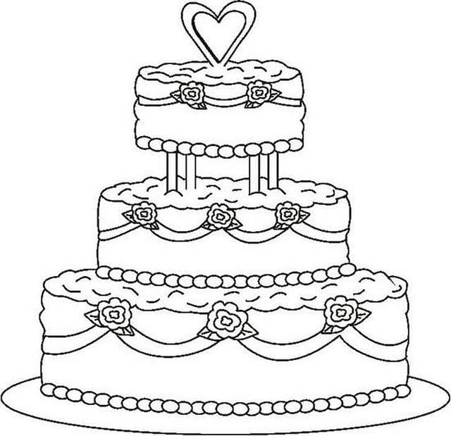 Desenho deBolo de Casamento para colorir