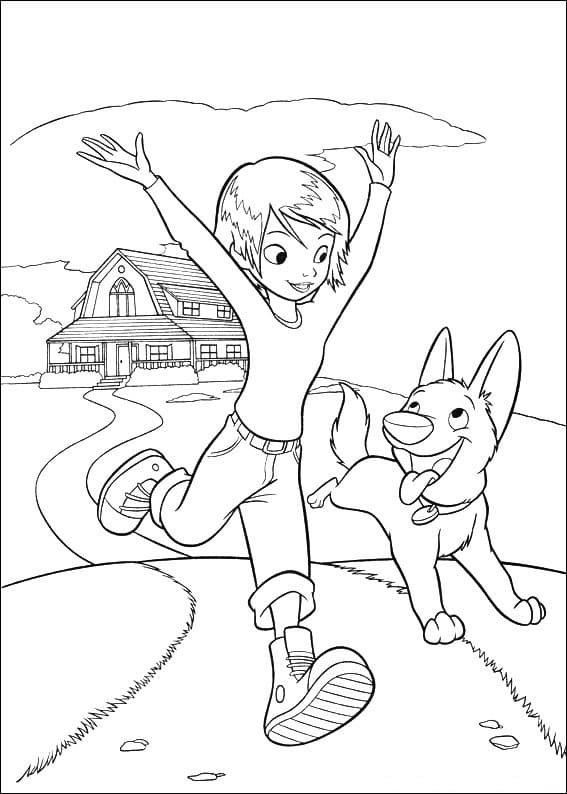 Desenho deBolt e Penny para colorir