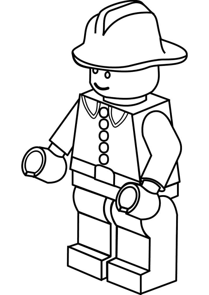 Desenho deBombeiro de Lego para colorir