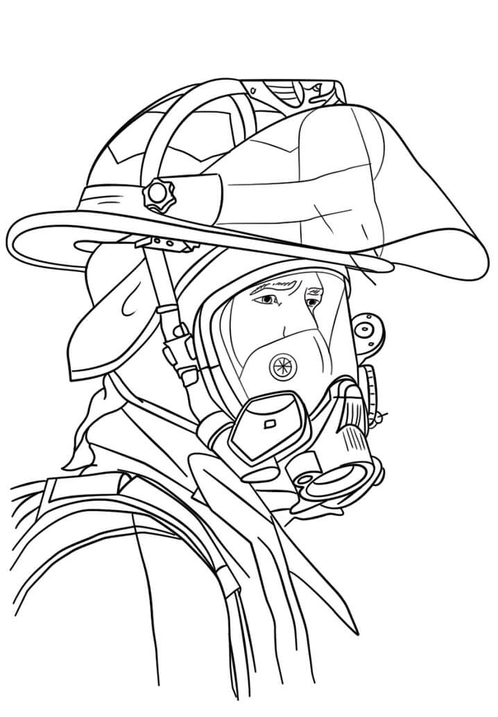 Desenho de Bombeiro 3 para colorir