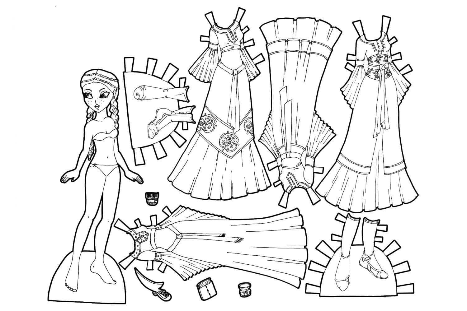 Desenho deBoneca de Papel 16 para colorir