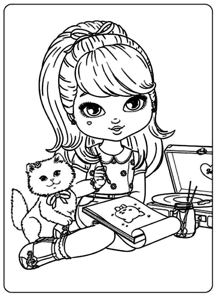 Desenho de Boneca Jolie 1 para colorir