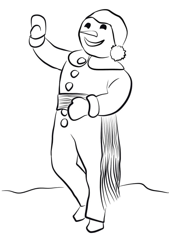 Desenho deBonhomme do Carnaval de Quebec para colorir