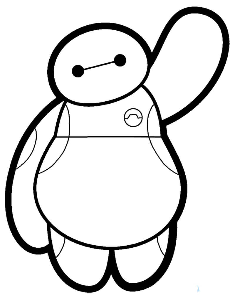 Desenho deBonito Baymax 2 para colorir