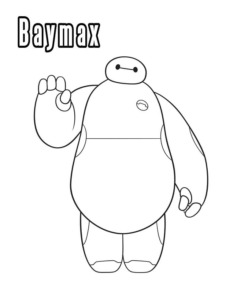 Desenho de Bonito Baymax 4 para colorir