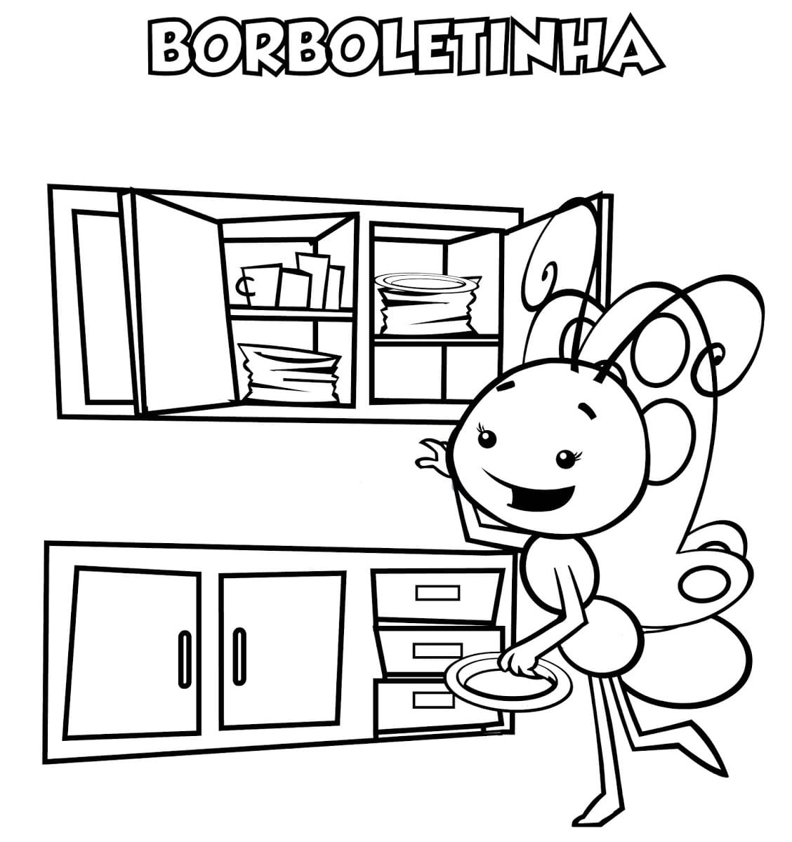 Desenhos de Borboletinha para colorir