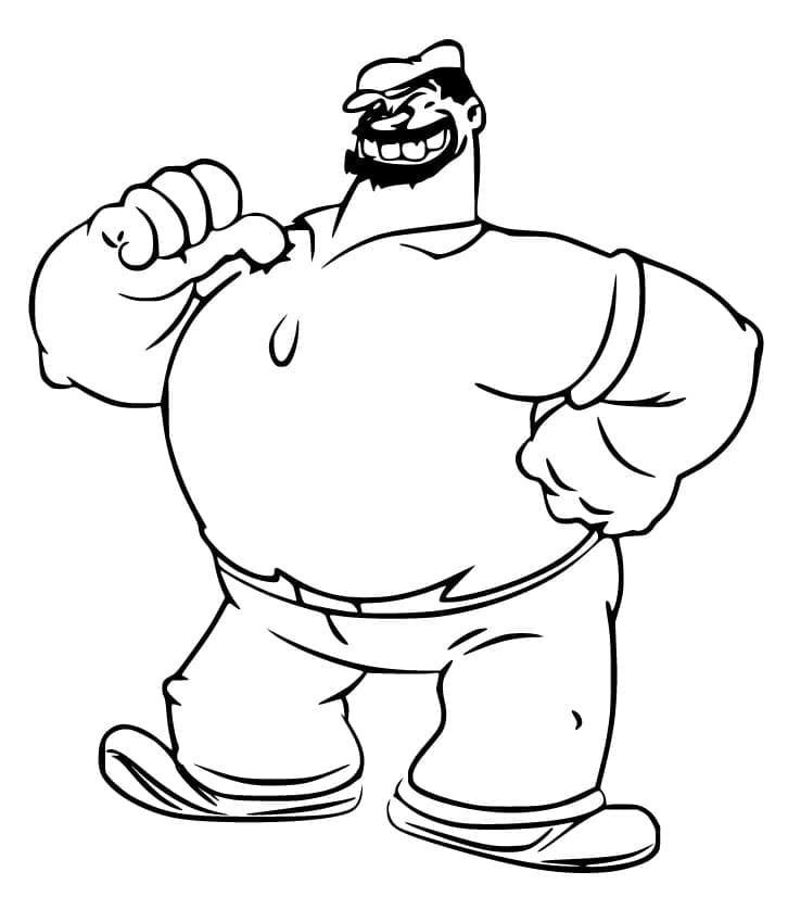 Desenho de Brutus de Popeye 1 para colorir