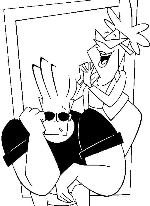 Desenho deBunny e Johnny Bravo para colorir