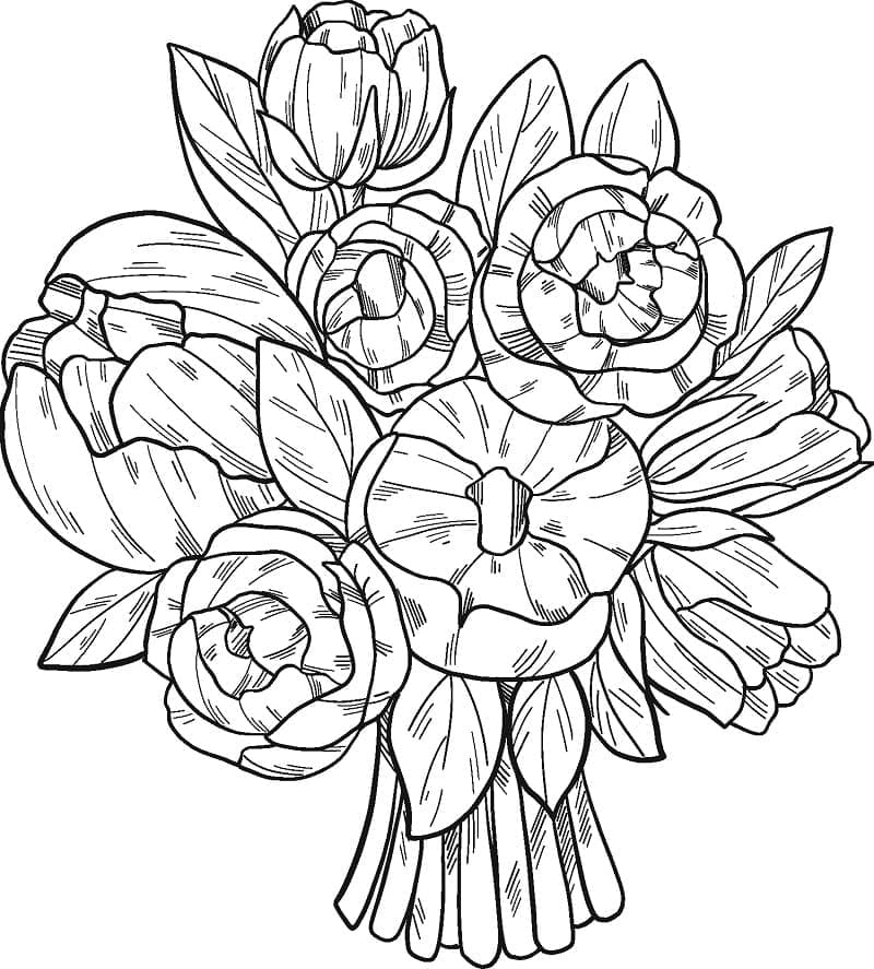 Desenho deBuquê de Flores 14 para colorir