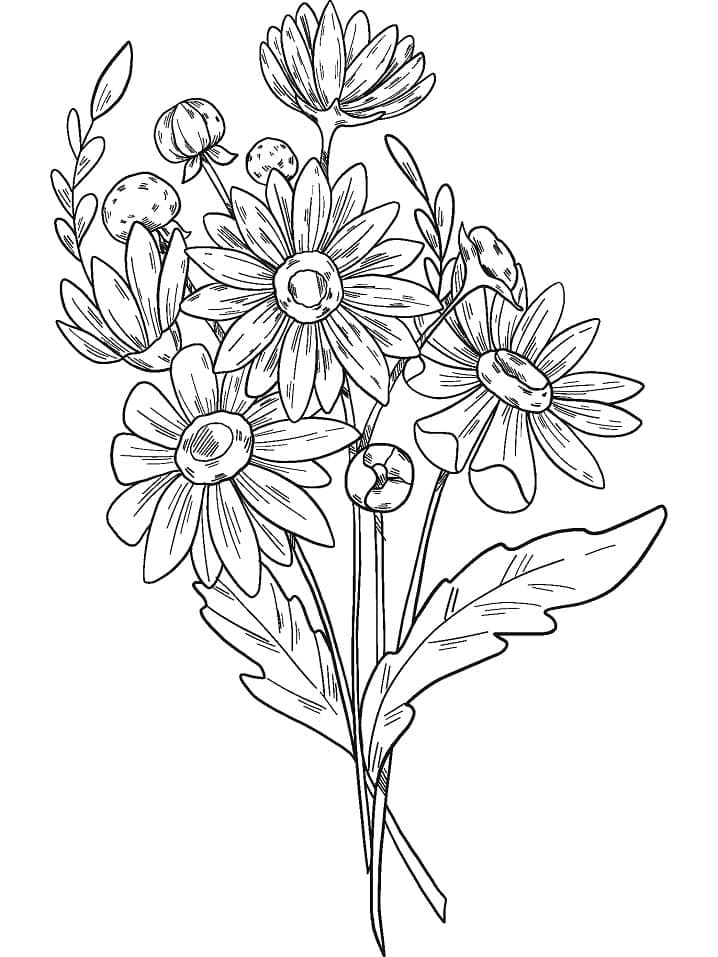 Desenho deBuquê de Flores 15 para colorir