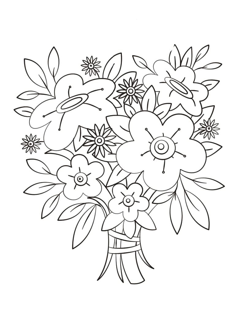 Desenhos de Buquê de Flores para colorir