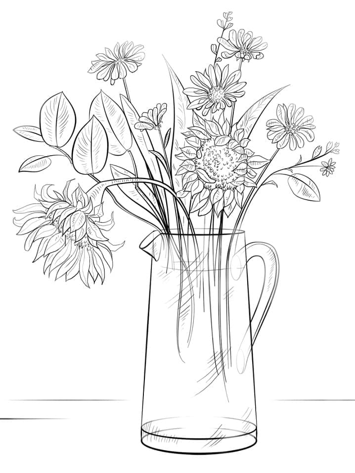 Desenho deBuquê de Flores 17 para colorir