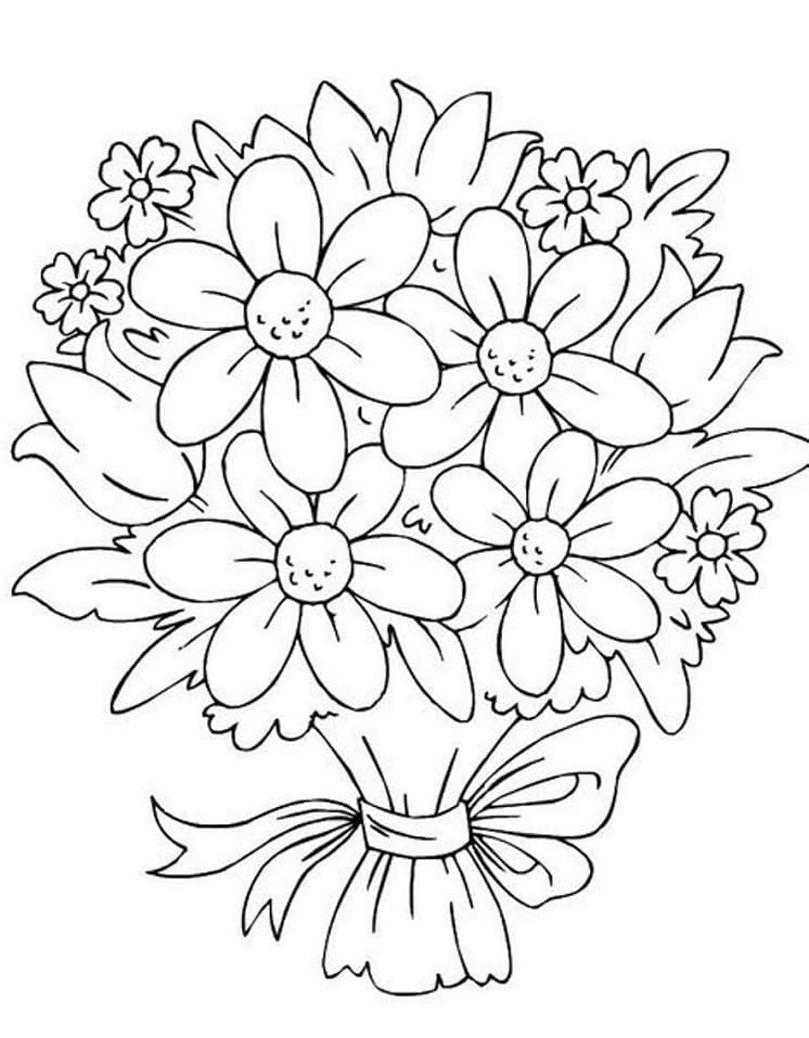 Desenho deBuquê de Flores 18 para colorir