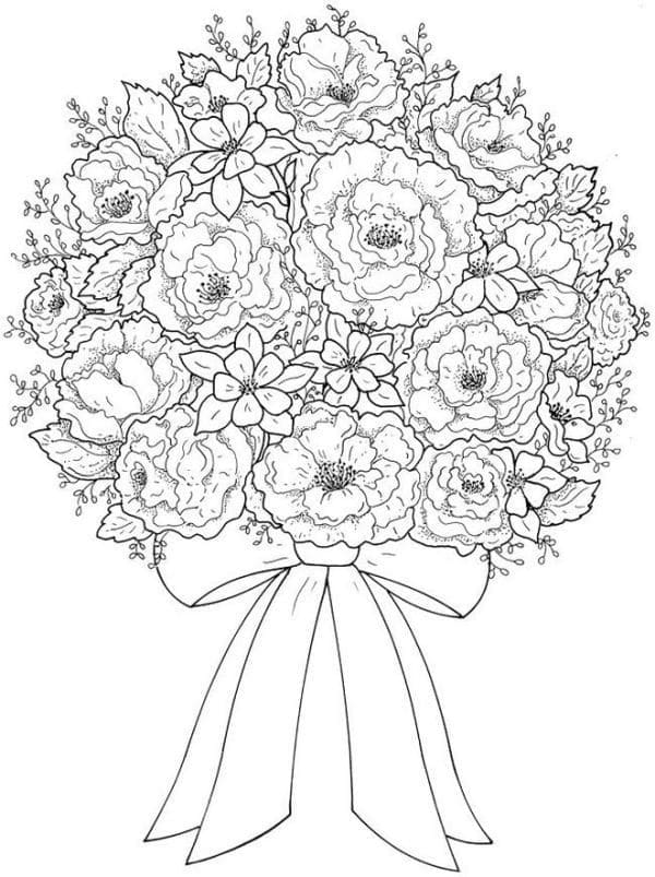 Desenho deBuquê de Flores 19 para colorir