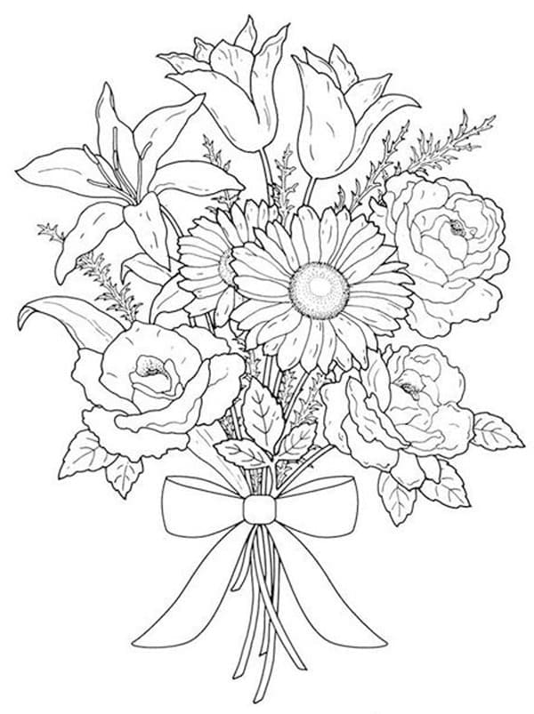 Desenho deBuquê de Flores 20 para colorir