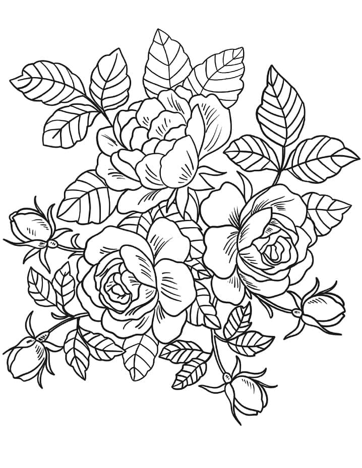 Desenho deBuquê de Flores 21 para colorir