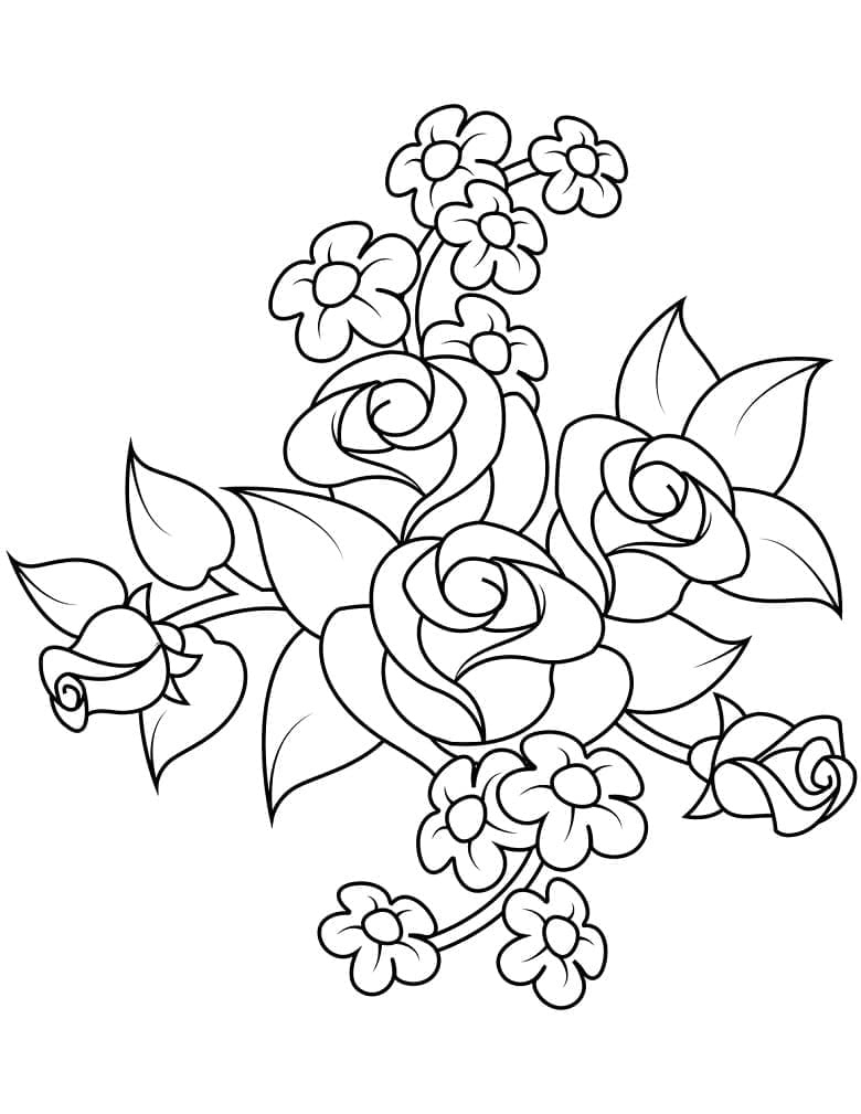 Desenho deBuquê de Flores 22 para colorir