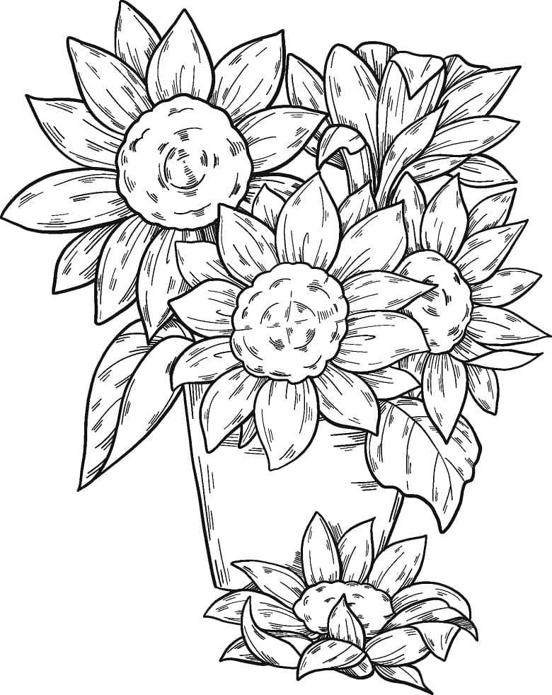 Desenho deBuquê de Flores 23 para colorir