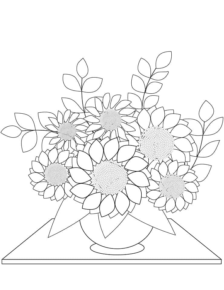 Desenho deBuquê de Flores 24 para colorir