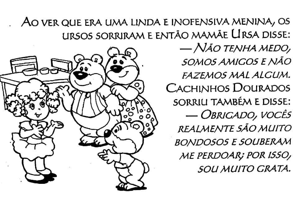 Desenhos de Cachinhos Dourados para colorir