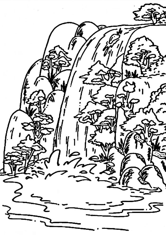 Desenhos de Cachoeira para colorir