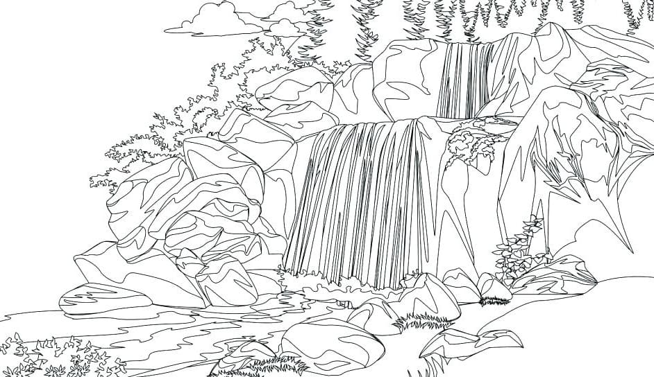 Desenho deCachoeira 7 para colorir